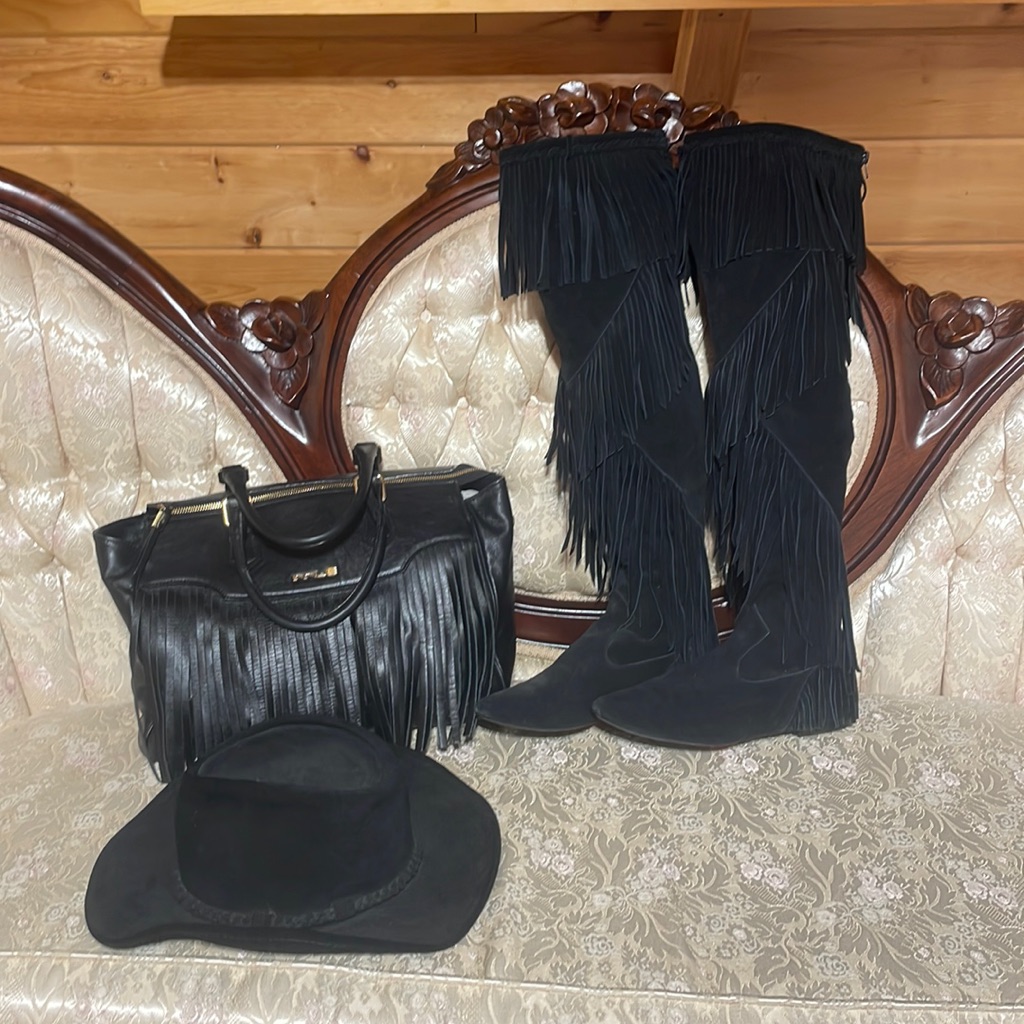 Sam Edelman Thigh High Suede Fringe Boots